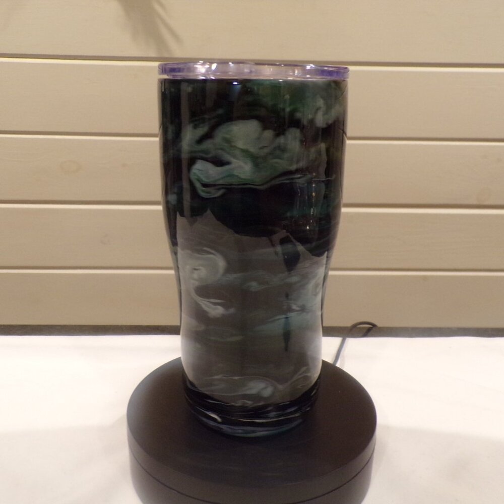 Black Ghost Resin Tumbler, Coffee Drinkware Gift for Him or Her, Travel Mug